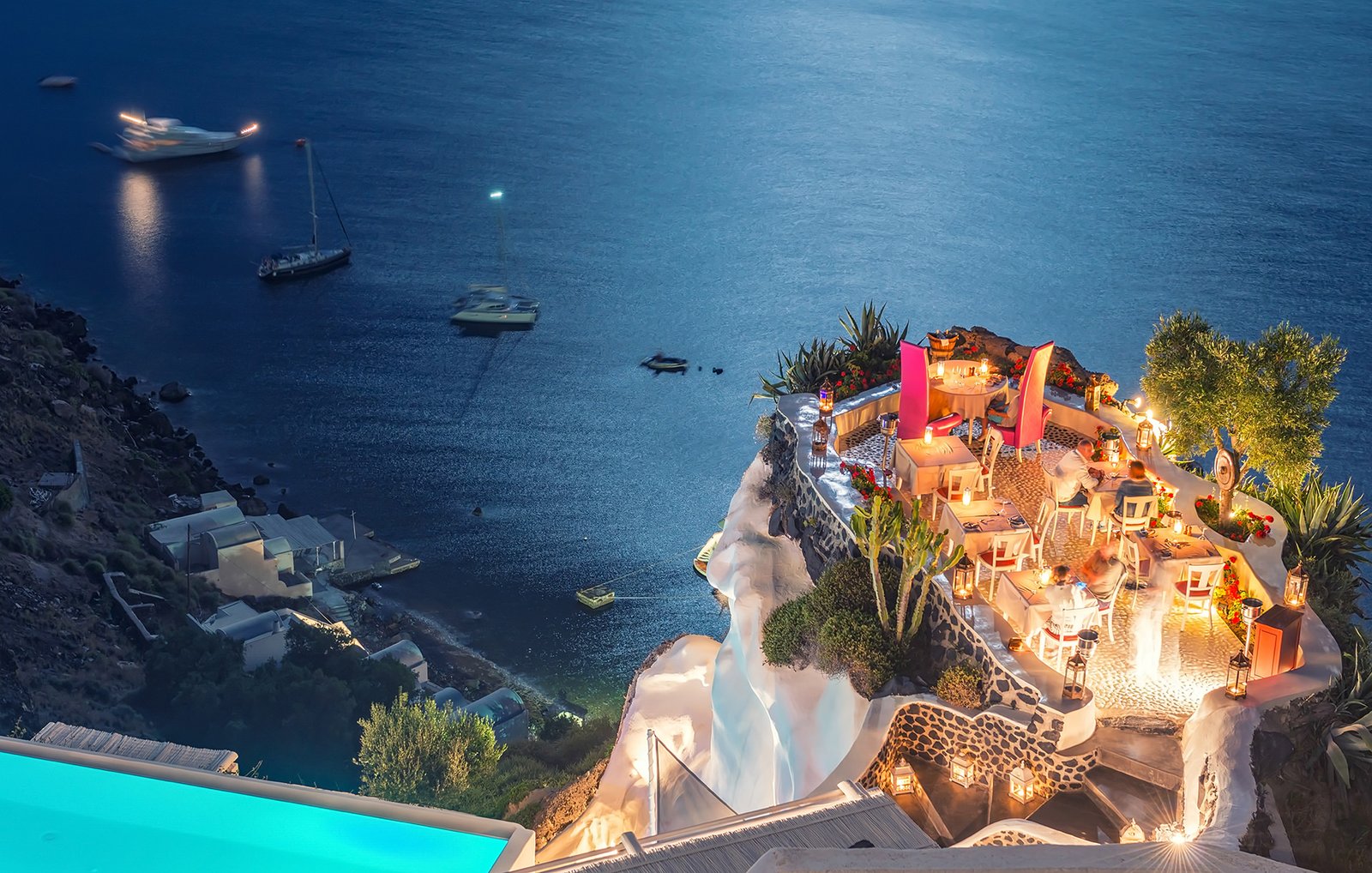 View of Oia Cliffs and Caldera